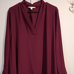 Terra & Sky Women's Blouse in Deep Burgundy